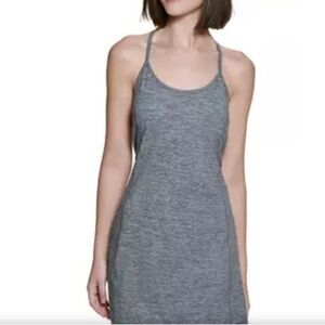 NEW: Calvin Klein Grey halter neck,  racer back moisturizer wick mini dress. SzM